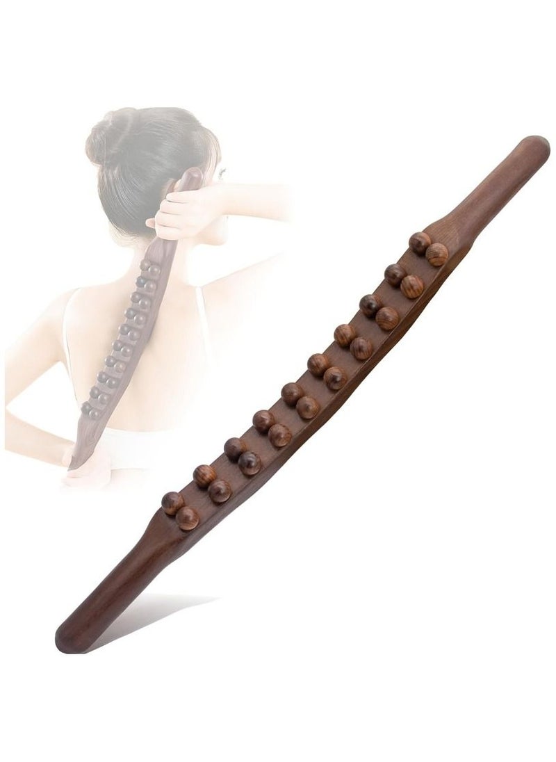 Ru syanl Guasha Wood Stick Tools Wooden Therapy Scraping Lymphatic Drainage Massager Double Row 20 Beads Point Treatment Gua Sha Tools  - Image 1