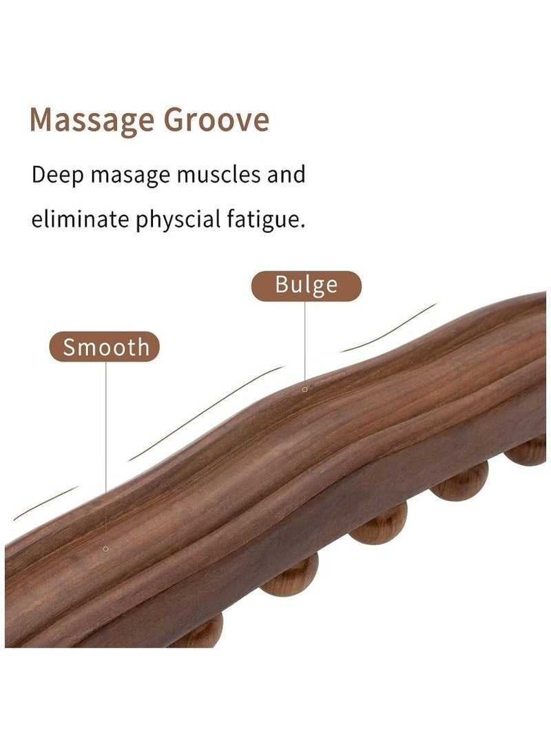 Ru syanl Guasha Wood Stick Tools Wooden Therapy Scraping Lymphatic Drainage Massager Double Row 20 Beads Point Treatment Gua Sha Tools  - Image 5