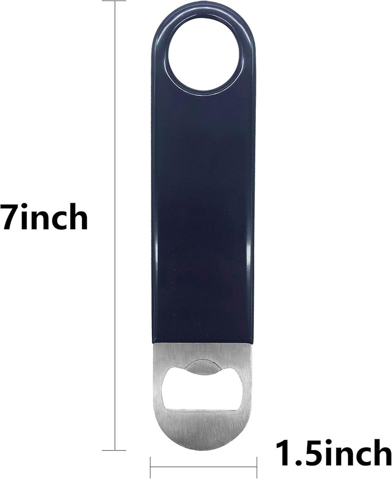 KTOJOY 3 Pack Bottle OpenersBeer Bottle Openers Speed Openers Stainless Steel Flat Bottle Opener with Exquisite Packaging for Kitchen Bar or Restaurant 7 inches Red Black Blue - Image 4