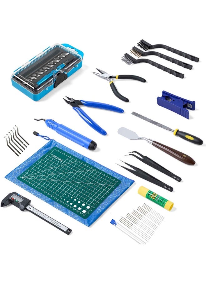 3D Printer Tool Kit,55 Pcs 3D Printer Accessories Includes Deburring Tool, Removal Tools,Digital Caliper,Cutting Mat,Storage Bag,3D Printing Tool Kit for Finishing,3D Print Removing,Cleaning - Image 1