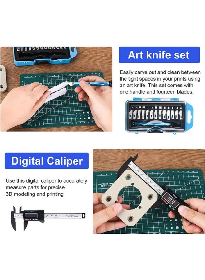 3D Printer Tool Kit,55 Pcs 3D Printer Accessories Includes Deburring Tool, Removal Tools,Digital Caliper,Cutting Mat,Storage Bag,3D Printing Tool Kit for Finishing,3D Print Removing,Cleaning - Image 4