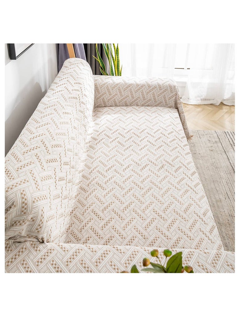 SYOSI Couch Cover Sheet Blanket, 71" x 118" Oversized Reversible Couch Covers for 3 Cushion Sofa, Extra Large Furniture Decoration Cover Sofa Slipcovers, Pet Couch Covers for Sofa, Khaki - Image 5