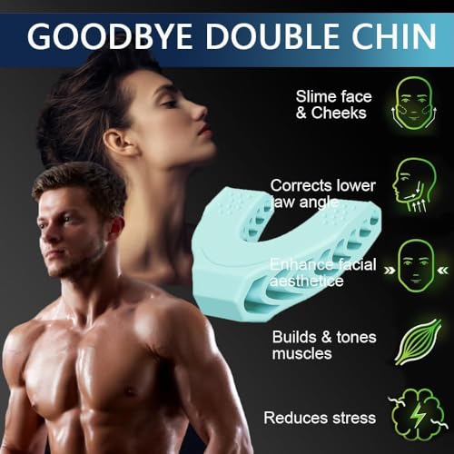 SEFLICA Premium Facial Exerciser - Jawline Exerciser for Men and Women – Tighten, Tone & Strengthen, Target your jawline, chin, lips and cheekbones - Food-grade Silicone (Sky Blue, U Shape) - Image 4
