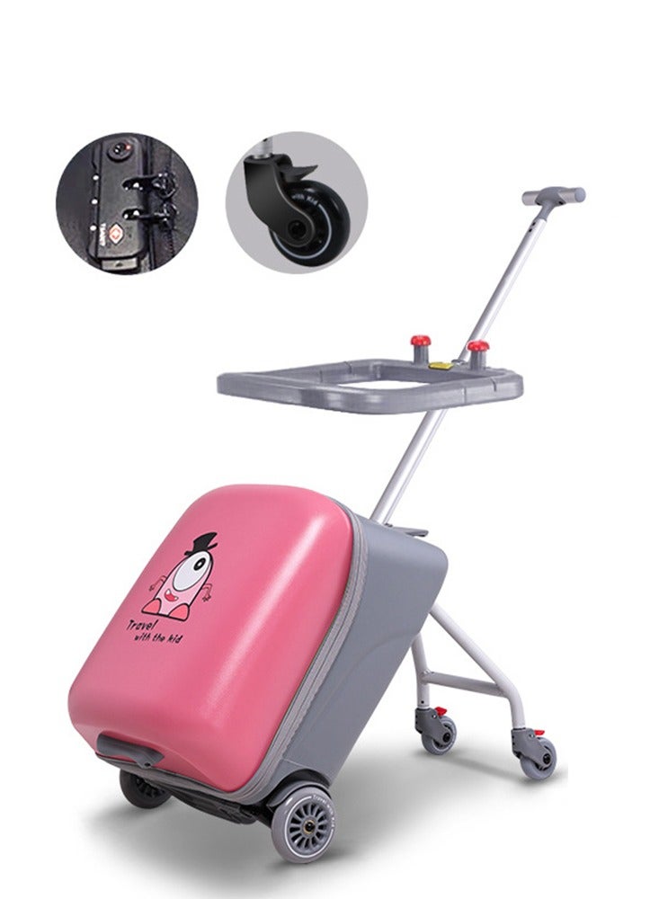  CityRiya-Long حقيبة أطفال للأطفال، حقيبة حمل للأطفال للسفر، أمتعة صلبة قابلة للتوسيع للأولاد والبنات، حقائب كبيرة مقاس 20 بوصة مع حقيبة عربة لمقعد الطفل، حقيبة ركوب للسفر - Image 3