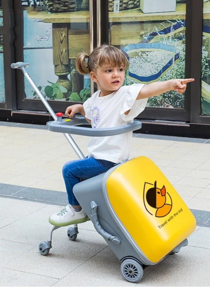  CityRiya-Long حقيبة أطفال للأطفال، حقيبة حمل للأطفال للسفر، أمتعة صلبة قابلة للتوسيع للأولاد والبنات، حقائب كبيرة مقاس 20 بوصة مع حقيبة عربة لمقعد الطفل، حقيبة ركوب للسفر - Image 4