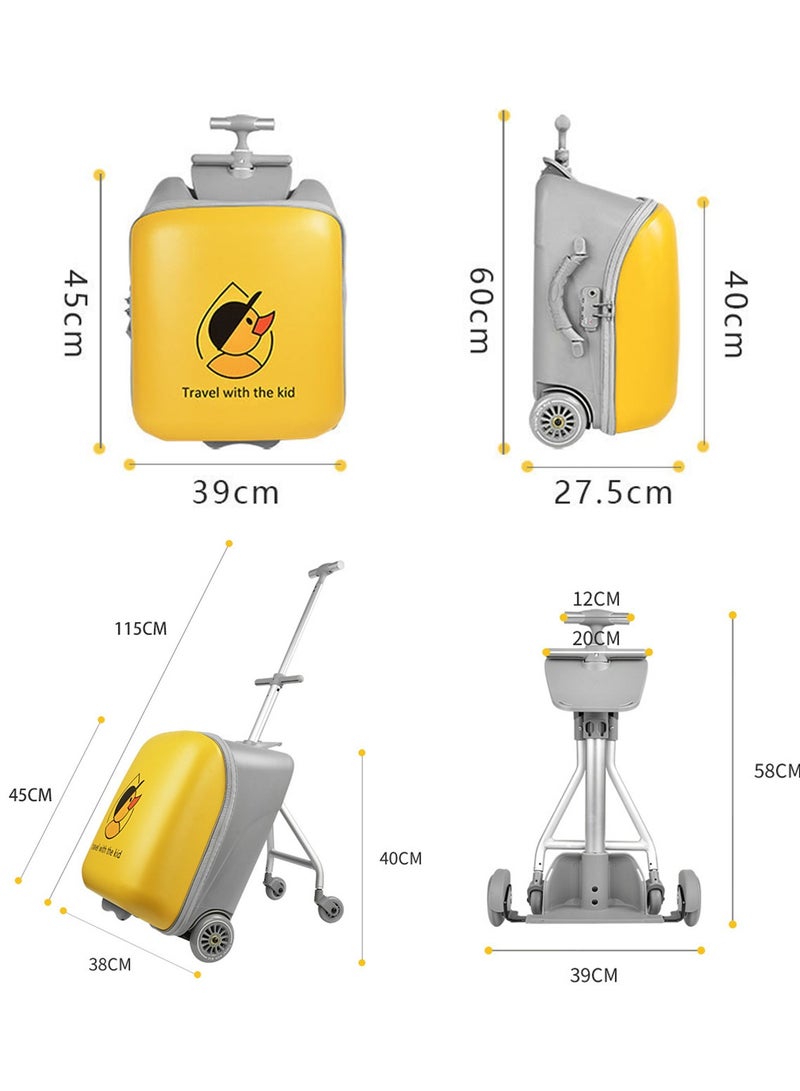  CityRiya-Long حقيبة أطفال للأطفال، حقيبة حمل للأطفال للسفر، أمتعة صلبة قابلة للتوسيع للأولاد والبنات، حقائب كبيرة مقاس 20 بوصة مع حقيبة عربة لمقعد الطفل، حقيبة ركوب للسفر - Image 5