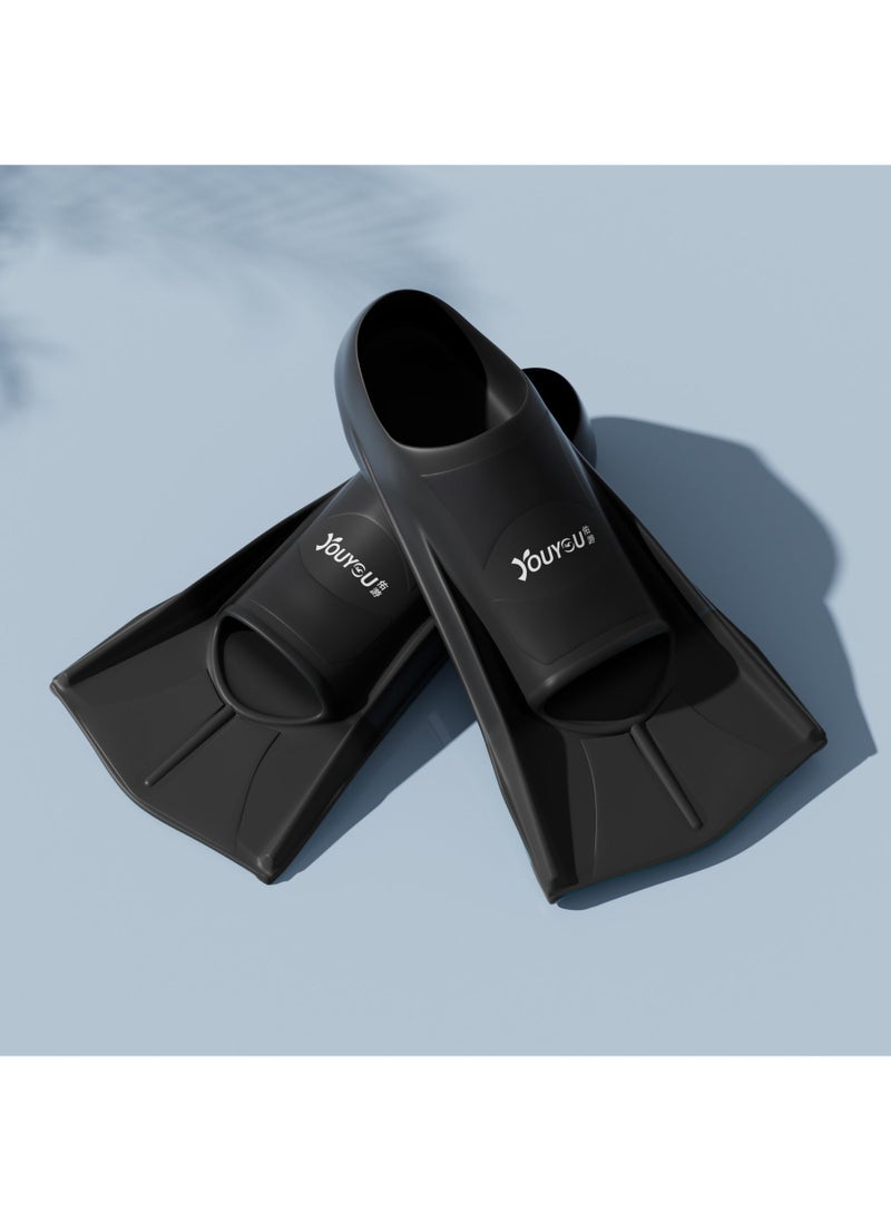 Generic Kids Professional Swim Fins Short Flippers Black 