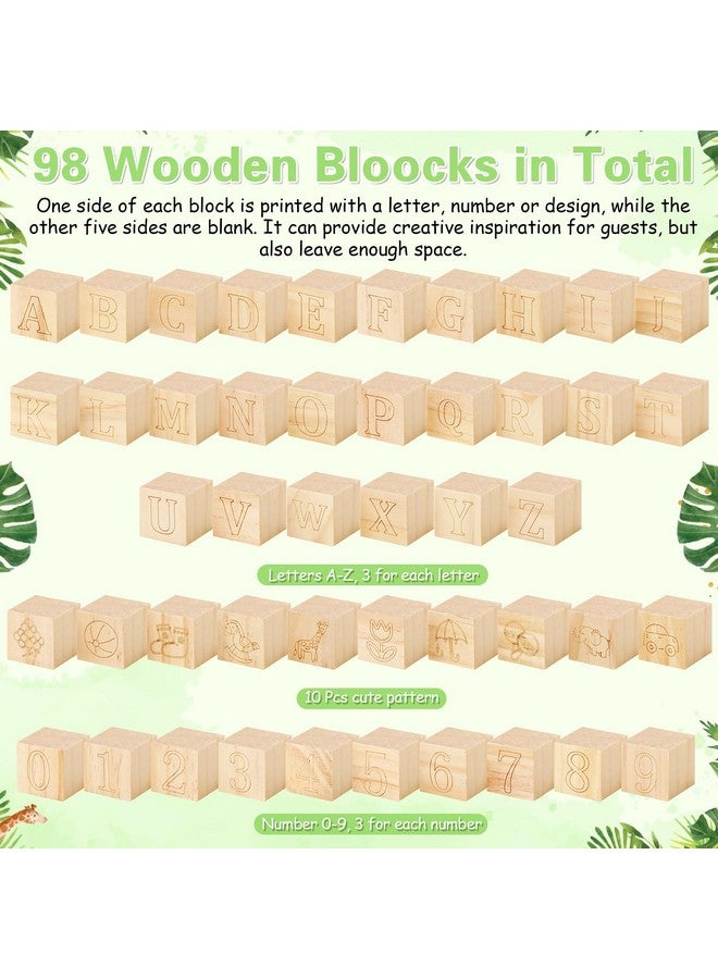 Marsui 136 Pcs Baby Shower Blocks to Decorate Game Kit Includes 98 Wooden Blocks, 36 Markers, 1 Game Sign, 1 Storage Box for Baby Shower Gender Reveal Activity Party Decorations(Animal) - Image 4