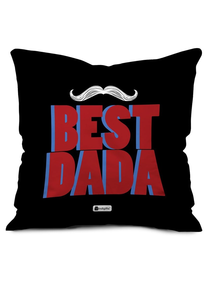 Indigifts Indigifts Grandparents Best Dada Quote Retro Style Black Cushion Cover 12x12 inches with Filler for Grandfather-Granddad-Dada-Nana-Birthday  - Image 1