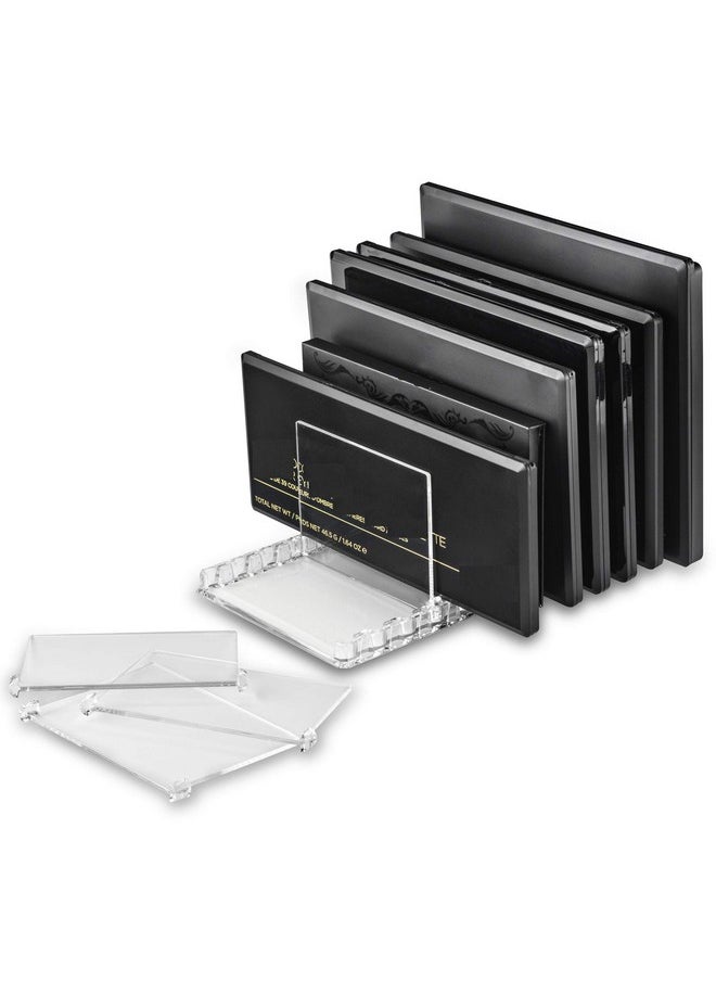 BY ALEGORY - Byalegory Acrylic Makeup Eyeshadow Palette Organizer W/ Removable Dividers ; 10 Space Vanity Desk Storage Fits All Palette Sizes Clear - Image 1