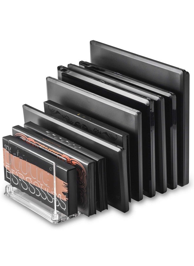 BY ALEGORY - Byalegory Acrylic Makeup Eyeshadow Palette Organizer W/ Removable Dividers ; 10 Space Vanity Desk Storage Fits All Palette Sizes Clear - Image 1