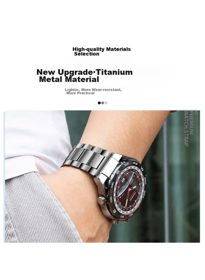 Wei Qiantu Weiqianto متوافق مع أشرطة هاتف Huawei Watch Gt5/gt4/pro/watch4pro/gt3pro سوار معدني من التيتانيوم النقي لـ Watch3pro للرجال 46/48 ملم - Image 3