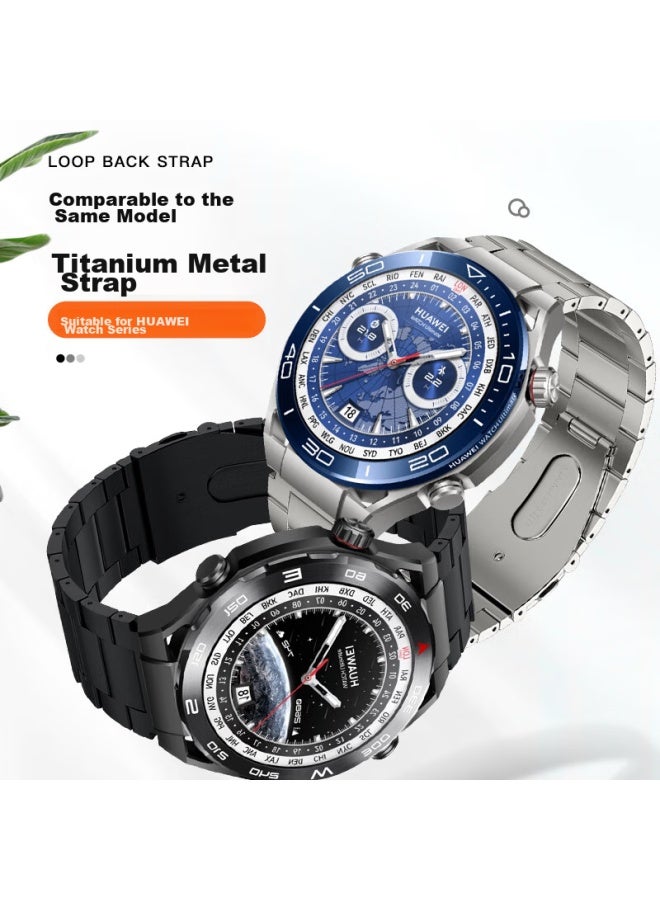 Wei Qiantu Weiqianto متوافق مع أشرطة هاتف Huawei Watch Gt5/gt4/pro/watch4pro/gt3pro سوار معدني من التيتانيوم النقي لـ Watch3pro للرجال 46/48 ملم - Image 2
