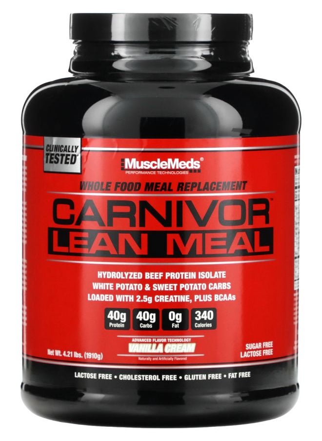 MUSCLEMEDS - Carnivor Lean Meal Vanilla Cream 4.21 lbs (1910 g) - Image 1