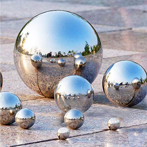 Tiberham Stainless Steel Gazing Ball, 8 Pcs 42-200 mm Mirror Polished Hollow Ball Reflective Garden Sphere, Floating Pond Balls Seamless Gazing Globe for Home Garden Ornament Decorations - Image 3