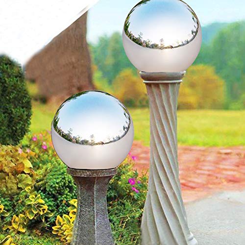 Tiberham Stainless Steel Gazing Ball, 8 Pcs 42-200 mm Mirror Polished Hollow Ball Reflective Garden Sphere, Floating Pond Balls Seamless Gazing Globe for Home Garden Ornament Decorations - Image 4