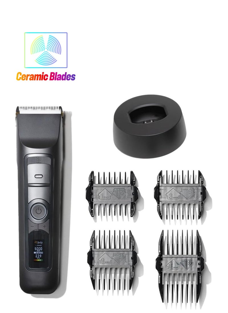 Brio Beardscape V2 Beard Trimmer for Men, Body Hair Trimmer for Men with Low Friction Ceramic Blade, Extremely Quiet Beard and Mustache Trimmer for Men