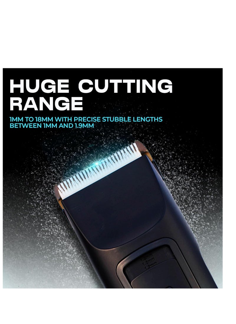 Brio Beardscape V2 Beard Trimmer for Men, Body Hair Trimmer for Men with Low Friction Ceramic Blade, Extremely Quiet Beard and Mustache Trimmer for Men