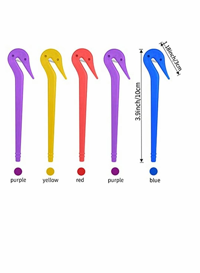 KASTWAVE 5 Pcs Elastic Hair Bands Remover Cutter, Pony Picks for Cutting Pony Rubber Hair Ties, No Pains, No Harm, Premium Ponytail Remover Tools (2Purple, Blue, Red, Yellow) - Image 2