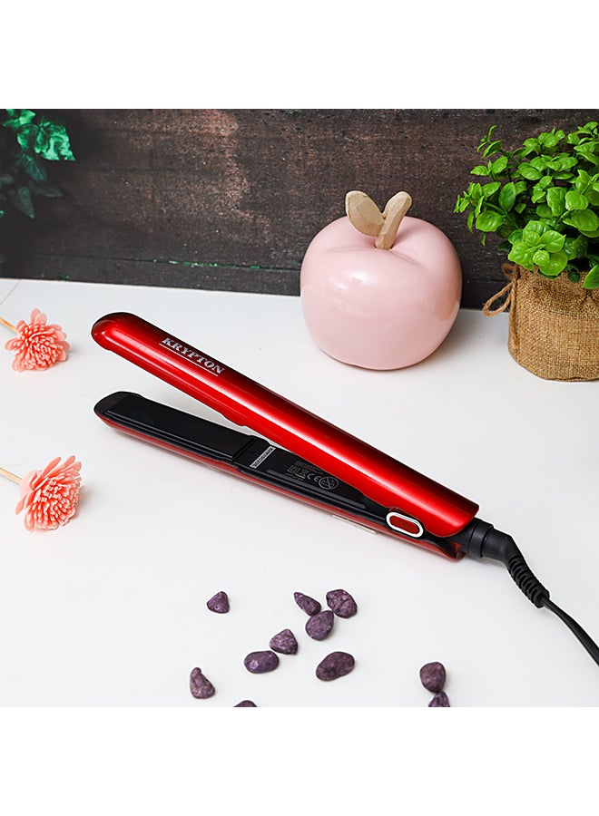 KRYPTON Ceramic Hair Straightener Red 750grams - Image 4