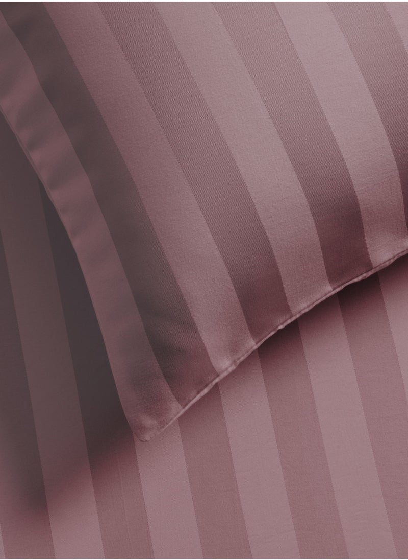 Master Home Textile - Single Microfiber Sheet Set,  Single Size 2 Pieces, Hotel Stripes Design - Image 1