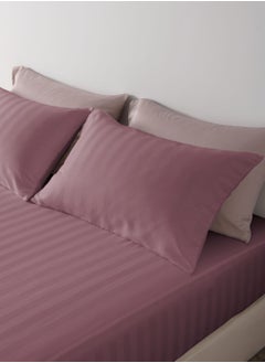Master Home Textile Single Microfiber Sheet Set,  Single Size 2 Pieces, Hotel Stripes Design  - Image 3