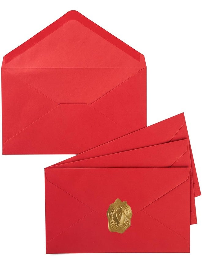Wishop 50 Pack #10 Business Envelopes Standard V Flap Invoices Envelopes for Office Checks, Business Letterhead, Letter Mailing 4.13 x 9.49 Inches (Red) - Image 1