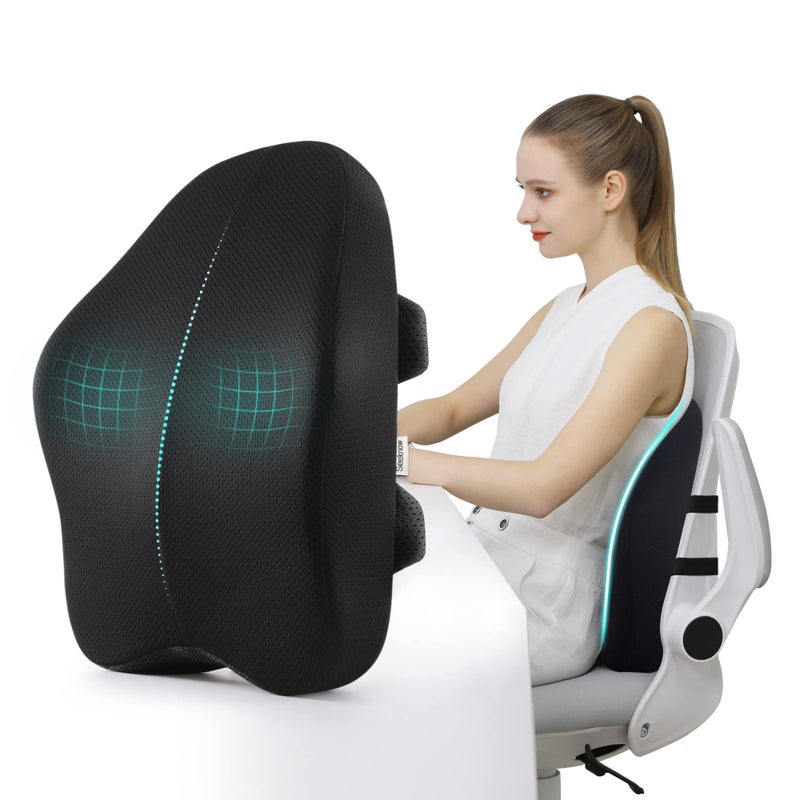 seeknow Lumbar Support Pillow for Office Chair Back Support Pillow for Chair Car Seat Back Support Ergonomic Back Chair Pillow Desk Chair Back Cushion for Back Pain Back Rest Pillow Lumbar Back support - Image 1