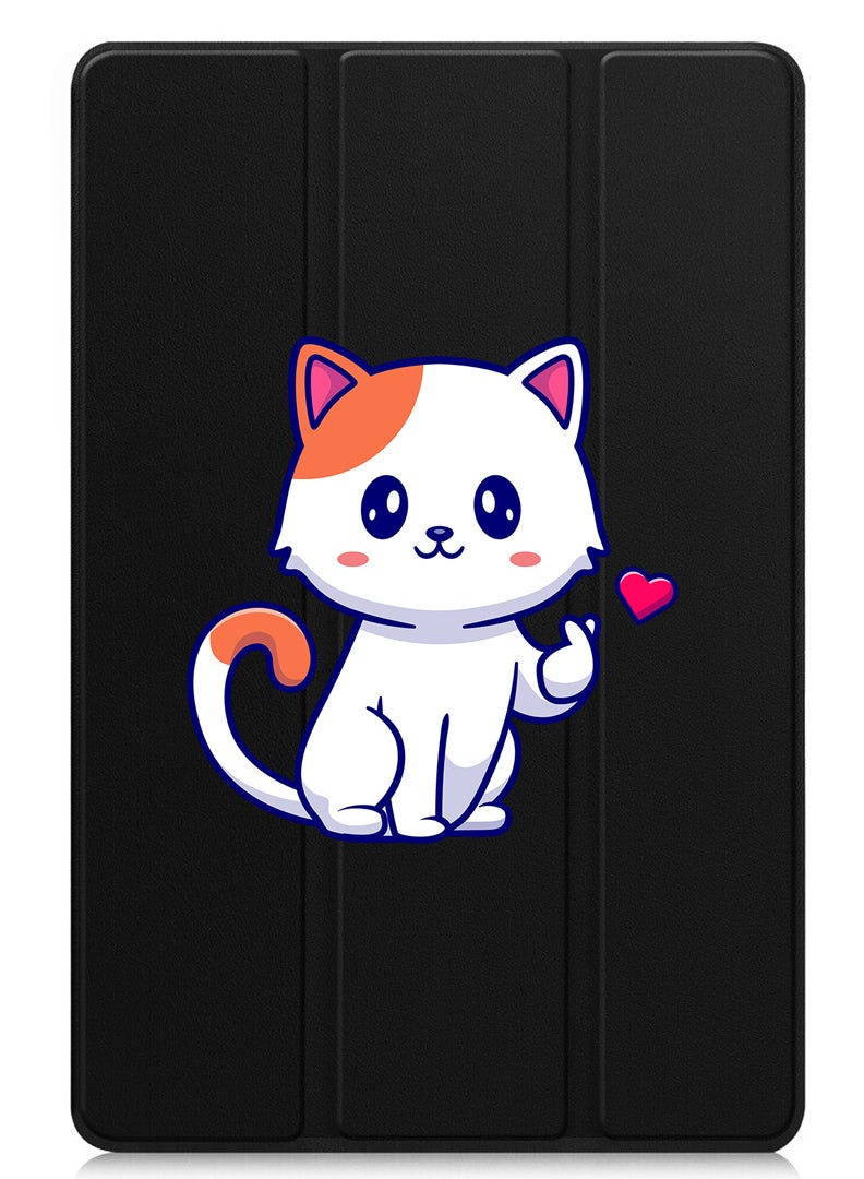 Theodor Protective Flip Case For Apple iPad Pro 11 (2024) With Trifold Stand Auto Wake Sleep Shockproof Cover Cat love - Image 1