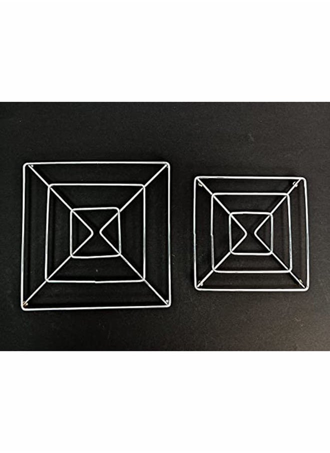 AKDC - Hot Pot Holder Hot Dish Stand Plated Stainless Steel Trivet Hot Pan Mat Trivets Heat Resistant Round Pads Holders Hot Dishes TableTeapot Kitchen (Square 14 CM) - Image 1