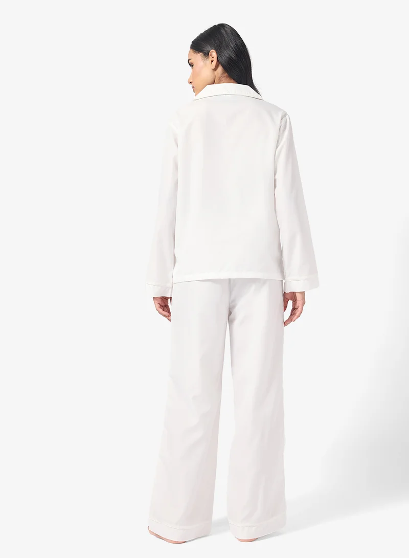 Ginger Resort Bow Detail Shirt & Pyjama Set