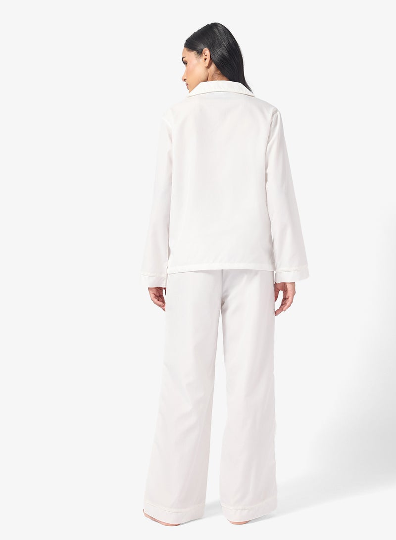 Ginger Resort Bow Detail Shirt & Pyjama Set - Image 2