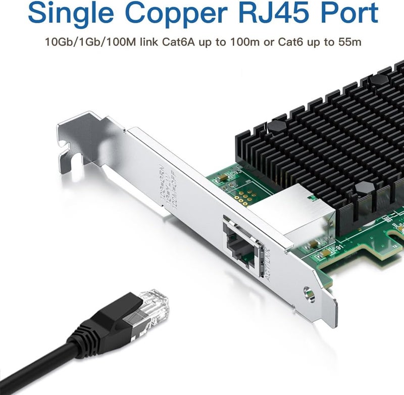 HYFIBER H!Fiber 10Gb RJ45 PCI-E Network Card NIC, Compare to Intel X550-T1, with Intel X550-AT Chip, Single RJ45 Port, PCI Express 3.0 X4, Ethernet Converged Network Adapter Support Windows/Linux/VMware Esxi - Image 3