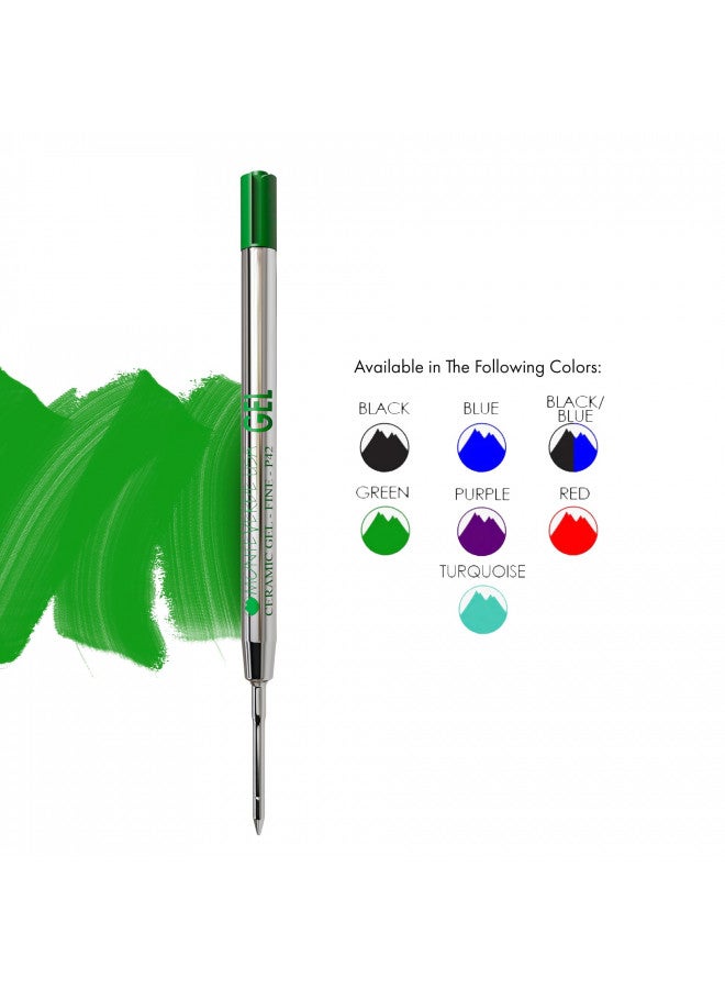 Monteverde إعادة تعبئة قلم حبر جل مونتيفيردي بدون غطاء لتناسب أقلام باركر، نقطة رفيعة، أخضر، 2 في العبوة (P422GN) - Image 2