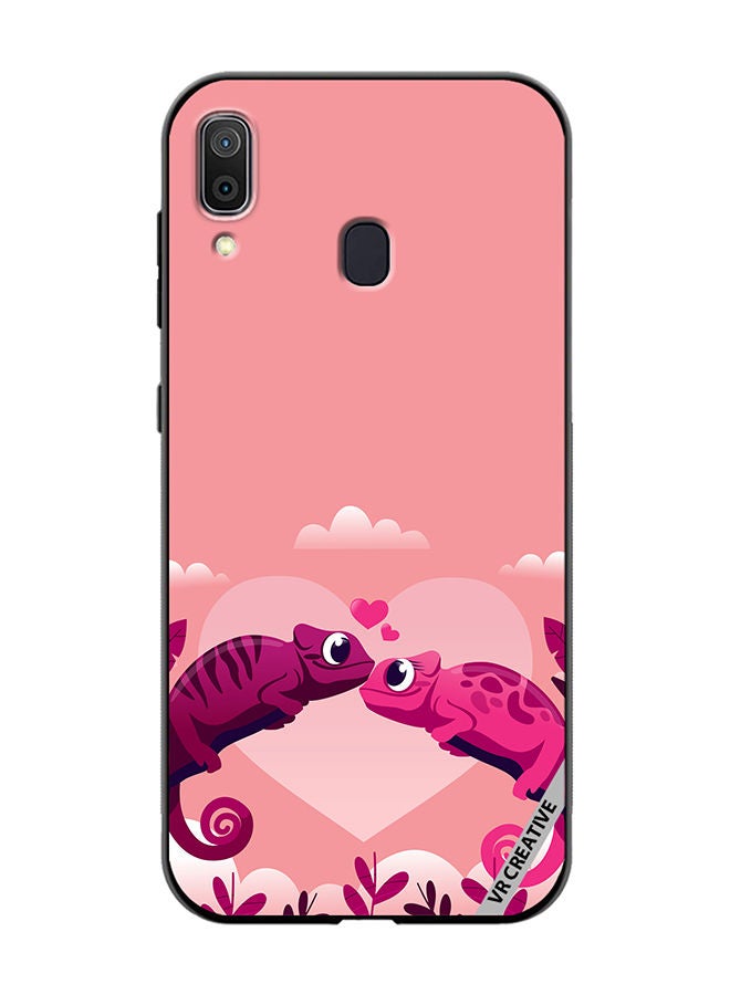 VR CREATIVE Protective Case Cover For Samsung Galaxy A30 Love Chameleons Design Multicolour - Image 1
