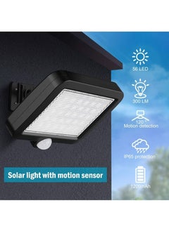 JUNYOUK LED Solar Flood Light Solar Light Outdoor 56 LED Solar Light Outside with Motion Detector Ip65 Waterproof 120 Lighting Angle Solar Wall Light for Garden  - Image 5
