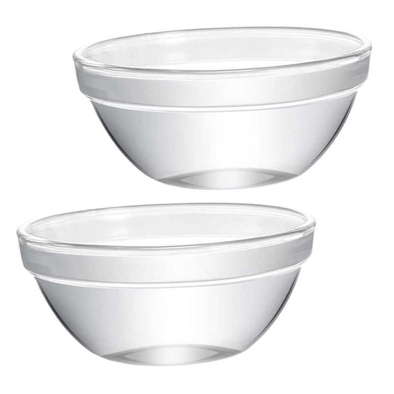 Glass Custard Bowls 2 Pack 6X6X3CM for Ice Cream Salad Fruits Snacks Dessert - Image 2