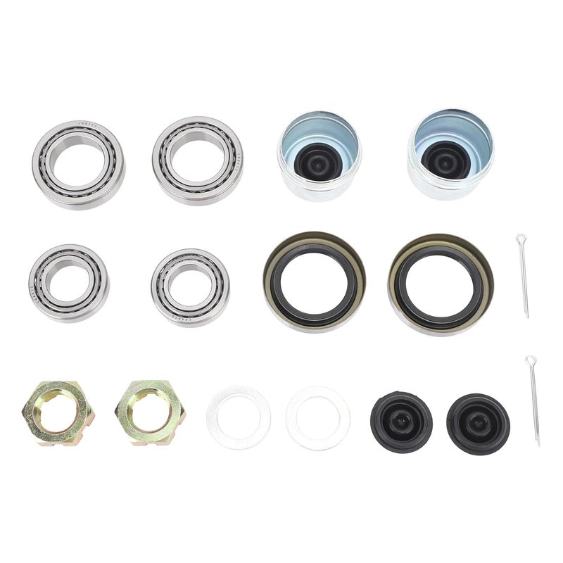 Trailer Axle Bearing Kit for 1 1 / 16in to 1 3 / 8in Axles, 3500lb Capacity, Low Noise, Durable Steel Alloy - Double Lip Seal Design, Complete 20 Piece Set for Reliable Towing - Image 4