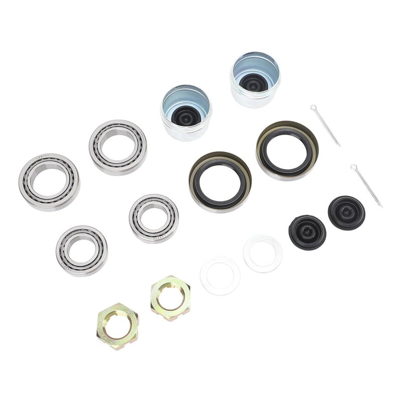 Trailer Axle Bearing Kit for 1 1 / 16in to 1 3 / 8in Axles, 3500lb Capacity, Low Noise, Durable Steel Alloy - Double Lip Seal Design, Complete 20 Piece Set for Reliable Towing - Image 2