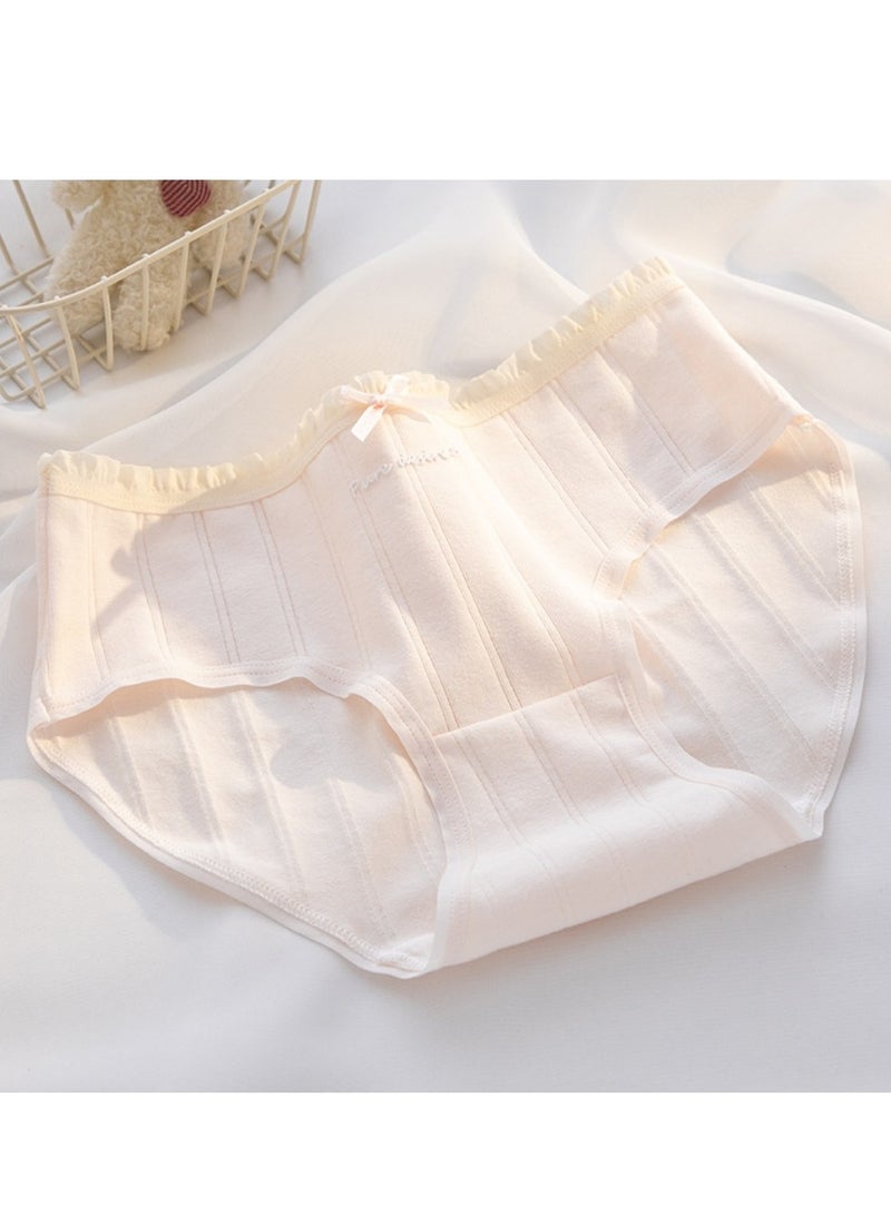 مجموعة من 5 ملابس داخلية قطنية أنيقة بخصر متوسط، ملابس داخلية مريحة وجيدة التهوية للفتيات - Image 3