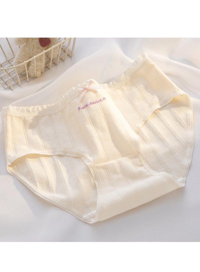 مجموعة من 5 ملابس داخلية قطنية أنيقة بخصر متوسط، ملابس داخلية مريحة وجيدة التهوية للفتيات - Image 4