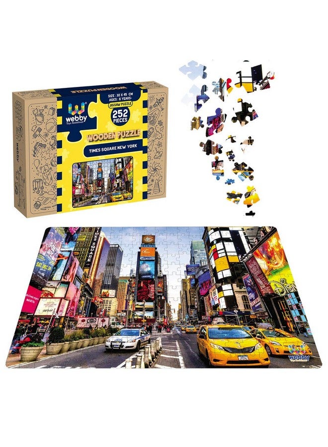 Webby Kids Times Square, New York Wooden Jigsaw Puzzle, 252 Pieces - Image 1