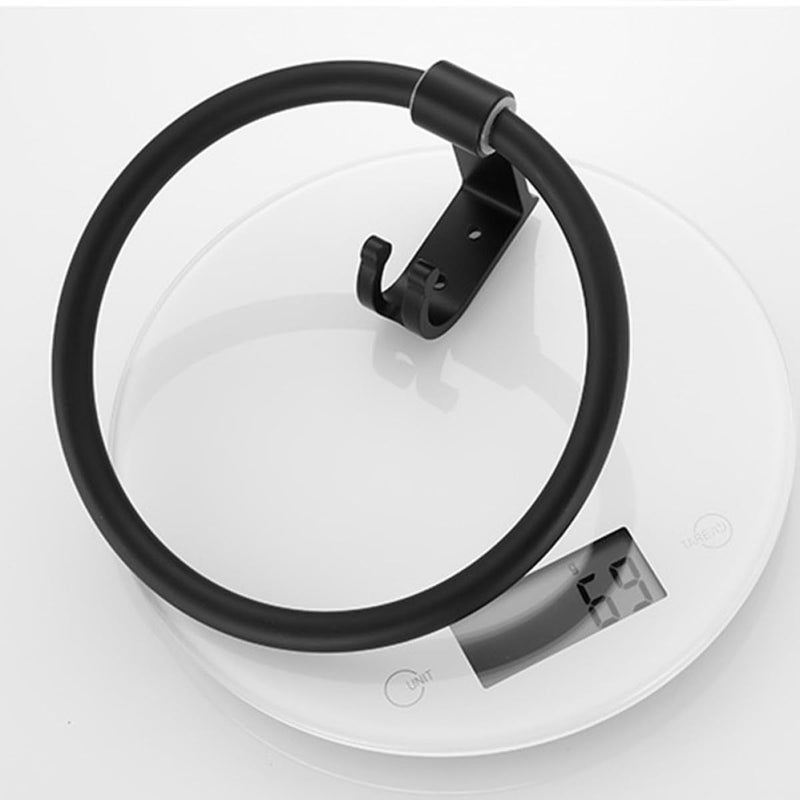 Black Aluminum Towel Ring Waterproof Wall Mount Hand Towel Holder For Bathroom - Image 5
