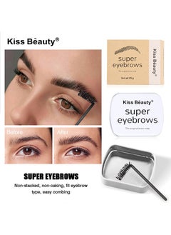 Super Eyebrows,3D Brows Styling Soap, Transparent Long-lasting Waterproof Eyebrow Shaping Gel Eyebrow Styling Pomade with Eyebrow Brushes for Natural Eyebrows 25g