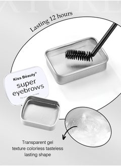 Kiss Beauty Super Eyebrows,3D Brows Styling Soap, Transparent Long-lasting Waterproof Eyebrow Shaping Gel Eyebrow Styling Pomade with Eyebrow Brushes for Natural Eyebrows 25g  - Image 4