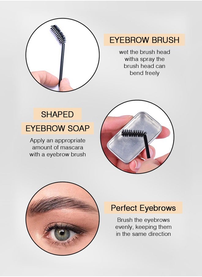 Kiss Beauty - Super Eyebrows,3D Brows Styling Soap, Transparent Long-lasting Waterproof Eyebrow Shaping Gel Eyebrow Styling Pomade with Eyebrow Brushes for Natural Eyebrows 25g - Image 1