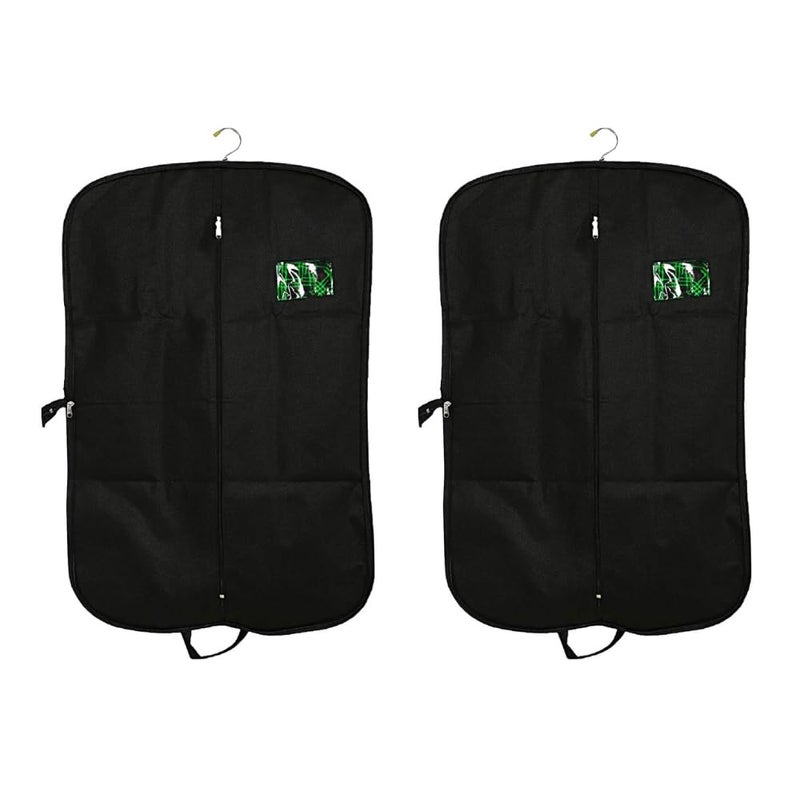 Home Decor Expert Home Decor Expert Non Woven Coat Cover Fabric Foldable Suit Blazer Covers Garment Bag Wardrobe Organizer Black Set of 2 - Image 1