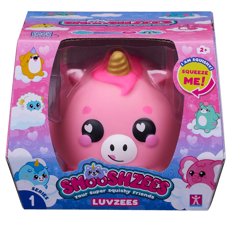 Smooshzees Luvzees, Zappy, Pink Unicorn, Collectable Characters, Supersoft, Cuddly and Squishy! - Image 1