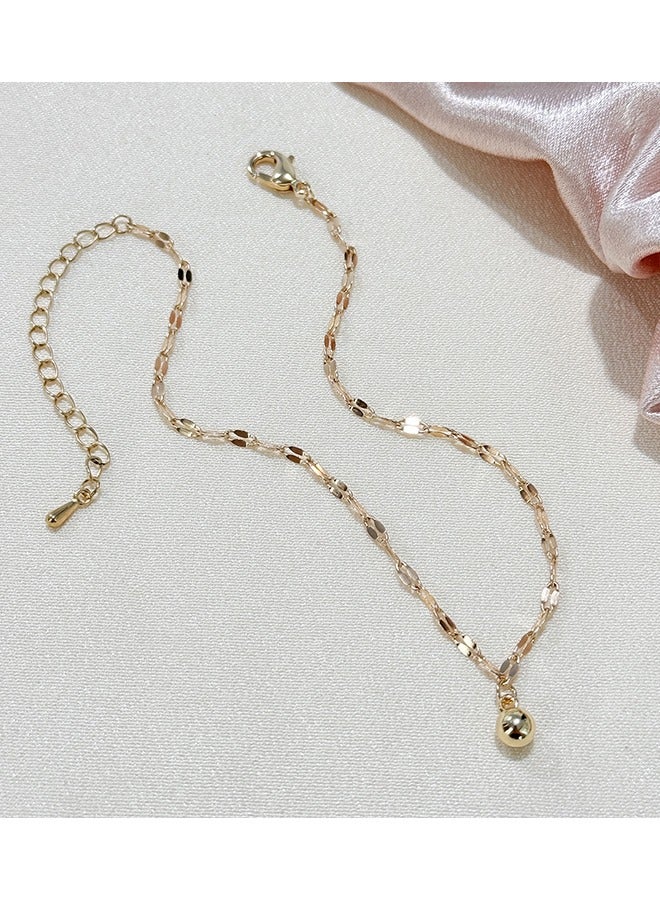 925 Silver Transfer Bead Ankle Chain With A Free Packaging Box - Fashionable, Exquisite, Dating, Gift Giving,  Summer Beach Foot Chain Ankle Jewelry for Her #Gold - Image 3