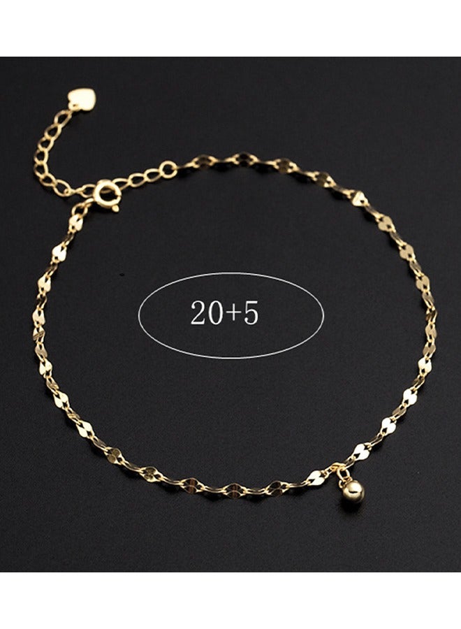925 Silver Transfer Bead Ankle Chain With A Free Packaging Box - Fashionable, Exquisite, Dating, Gift Giving,  Summer Beach Foot Chain Ankle Jewelry for Her #Gold - Image 5